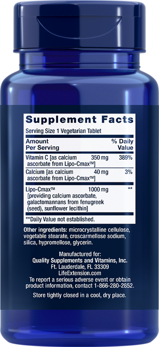 Life Extension Vitamin C 24-Hour Liposomal Hydrogel Formula, 60 vegetarian tablets