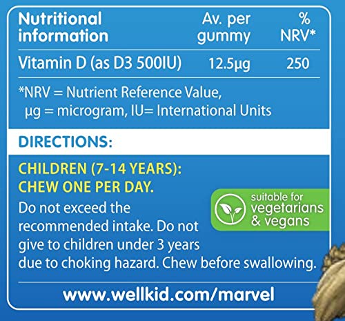 Vitabiotics WellKid Vitamin D Vegan Soft Jellies 7-14 Yrs Marvel Pack x 50 - Children at MySupplementShop by Vitabiotics