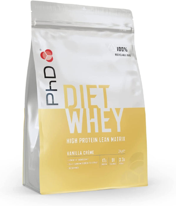 PhD Nutrition Diet Whey Protein Powder 2Kg | High-Quality Protein | MySupplementShop.co.uk