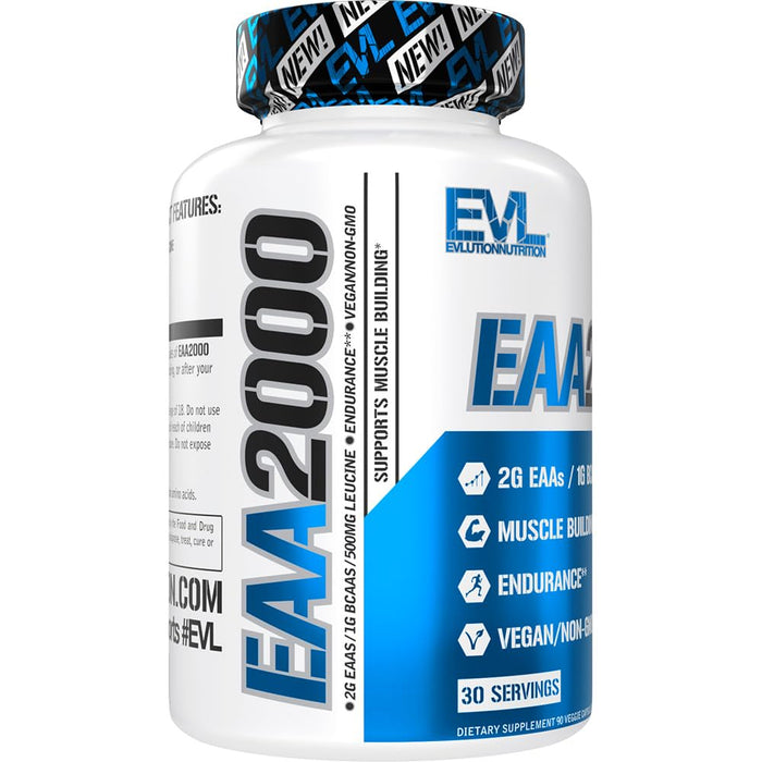 EVLution Nutrition EAA 2000 - 90 vcaps - BCAAs at MySupplementShop by EVLution Nutrition