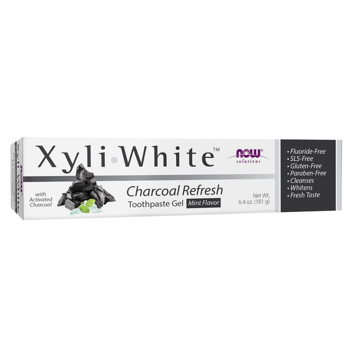 NOW Foods XyliWhite, Charcoal Refresh Toothpaste Gel - 181g | High-Quality Toothpastes | MySupplementShop.co.uk
