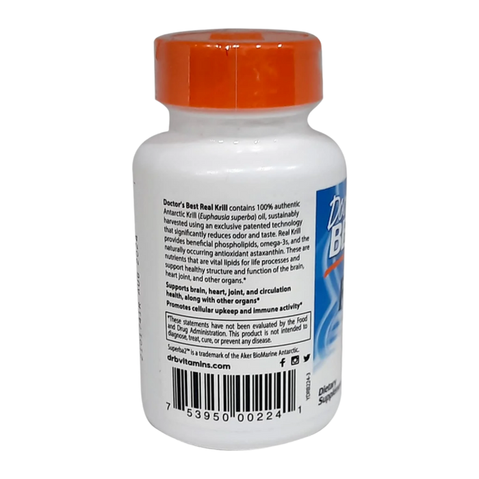 Doctor's Best Echter Krill, 350 mg – 60 Kapseln