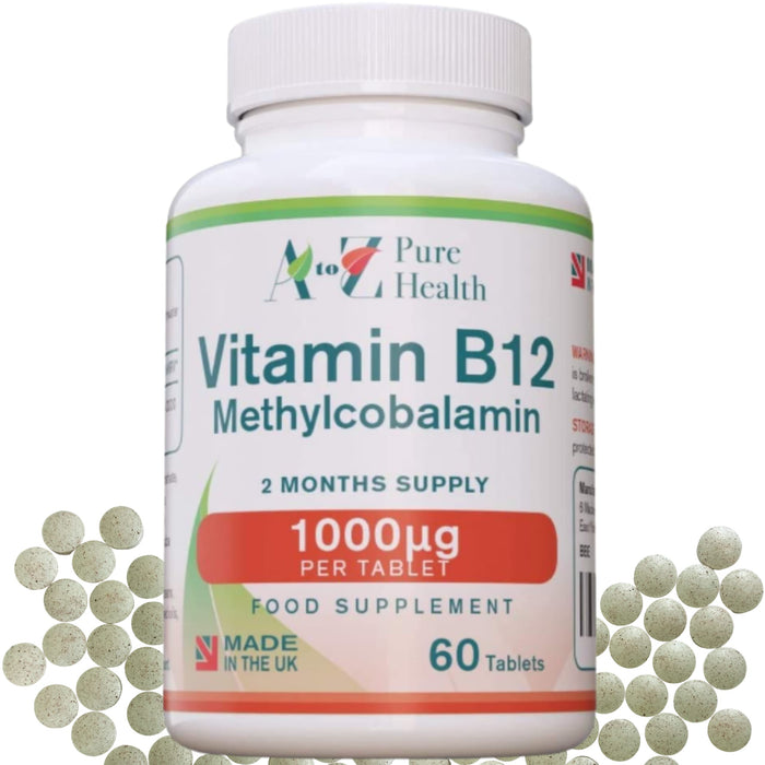 A to Z Pure Health Vitamin B12 Methylcobalamin 60 Tablets