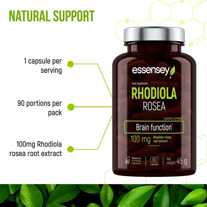 Essensey Rhodiola Rosea, 100mg - 90 caps - Ashwagandha at MySupplementShop by ESSENSEY