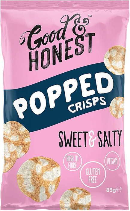 Good & Honest Popped Crisps - The Guilt-Free Snack You’ll Love 8 x 85g