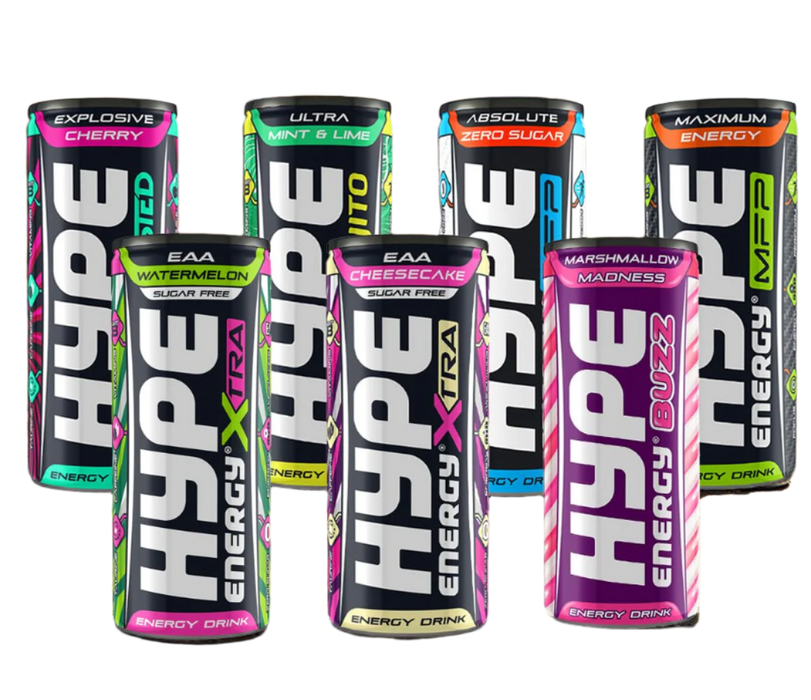 Hype Energy Drinks  24x250ml - Flavor-Packed Performance Boosters