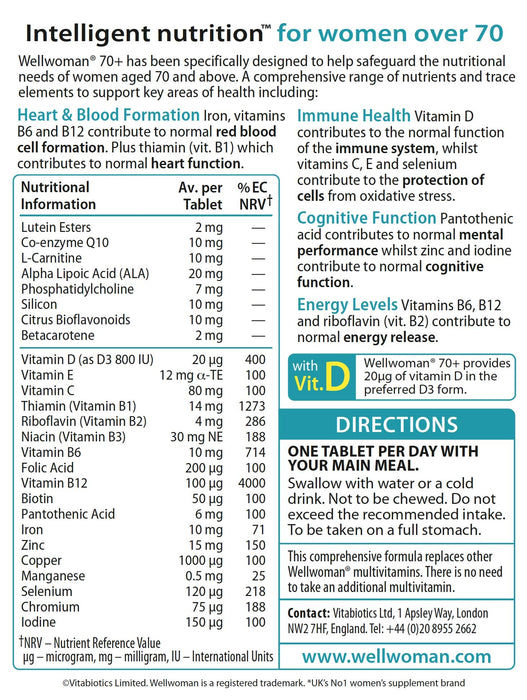 Vitabiotics Wellwoman Health And Vitality 30 Tablets - 50+ at MySupplementShop by Vitabiotics