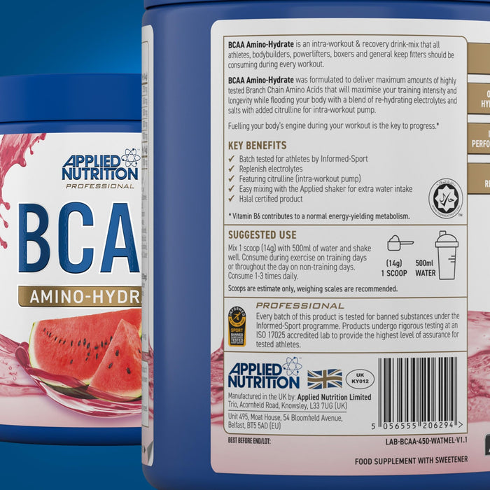 Applied Nutrition BCAA Amino-Hydrate 450g - BCAAs at MySupplementShop by Applied Nutrition