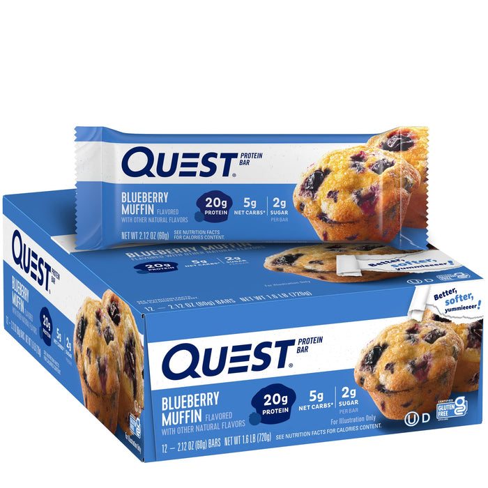 Quest Nutrition Bar 12x60g Blueberry Muffin - Sports Nutrition at MySupplementShop by Quest Nutrition