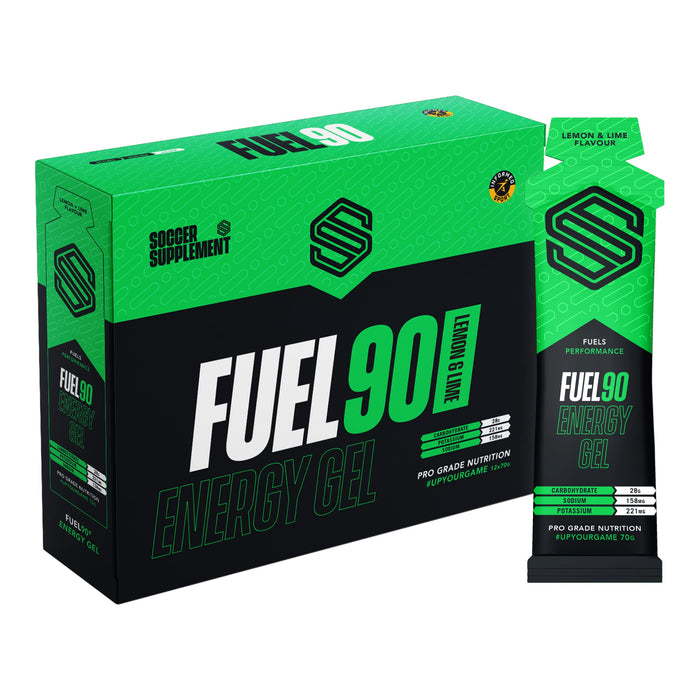 Soccer Supplement Fuel90  Energy Gel 12x70g - Lemon & Lime - Carbohydrate Control Supplements at MySupplementShop by SOCCER SUPPLEMENT