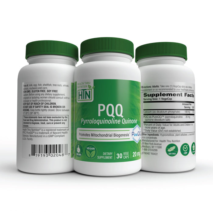 Health Thru Nutrition PQQ 20mg 60 Veggie Capsules: Cognitive Spark