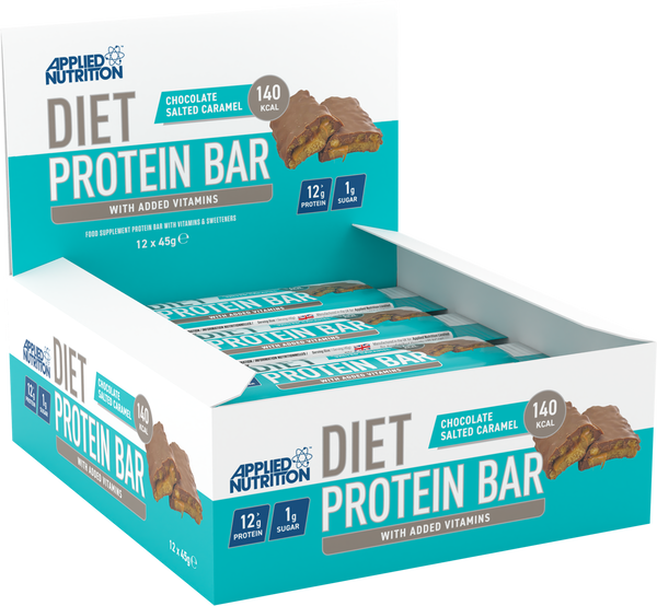 Applied Nutrition Diet Whey Protein Bar 12x45g - Chocolate Salted Caramel - Sports Nutrition at MySupplementShop by Applied Nutrition