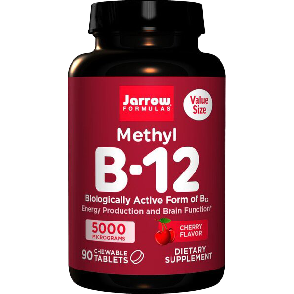 Jarrow Formulas Methyl B-12, 5000 mcg (Kirsche) – 90 Kautabletten