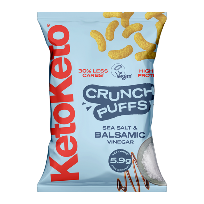 KetoKeto Crunch Puffs 10x80g - Sea Salt and Balsamic Vinegar - Snack Foods at MySupplementShop by Keto Keto