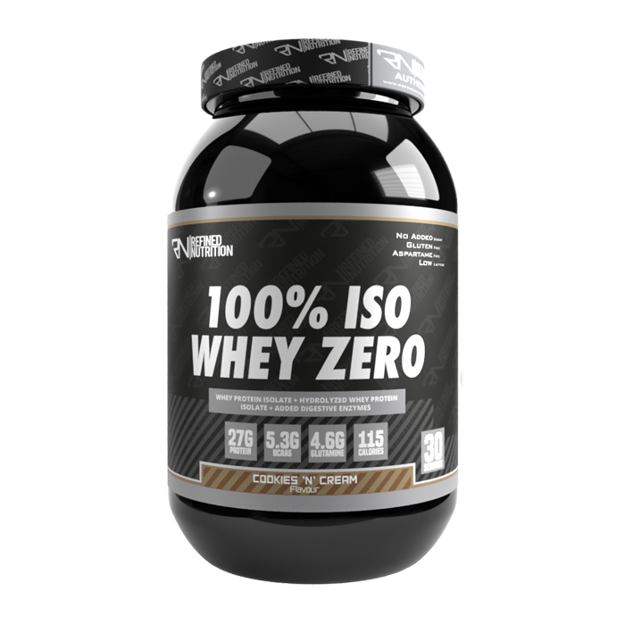 Refined Nutrition Refined 100% Iso Whey Zero 908g Cookies and Cream - Supplements at MySupplementShop by Refined Nutrition