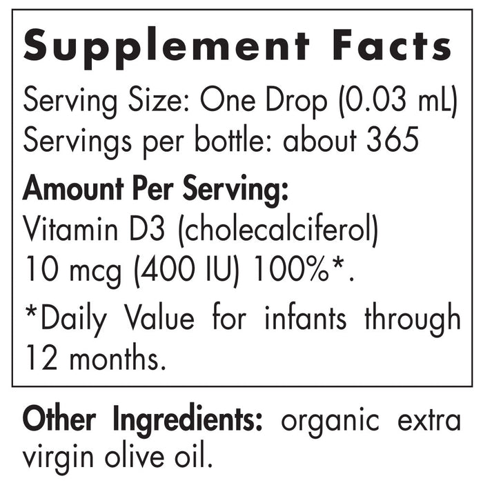 Nordic Naturals Babys Vitamin D3, 400 IE – 11 ml.
