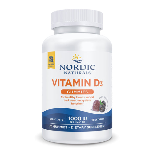 Nordic Naturals Vitamin D3 Gummies, 1000 IU Wild Berry - 120 gummies - Vitamins & Minerals at MySupplementShop by Nordic Naturals