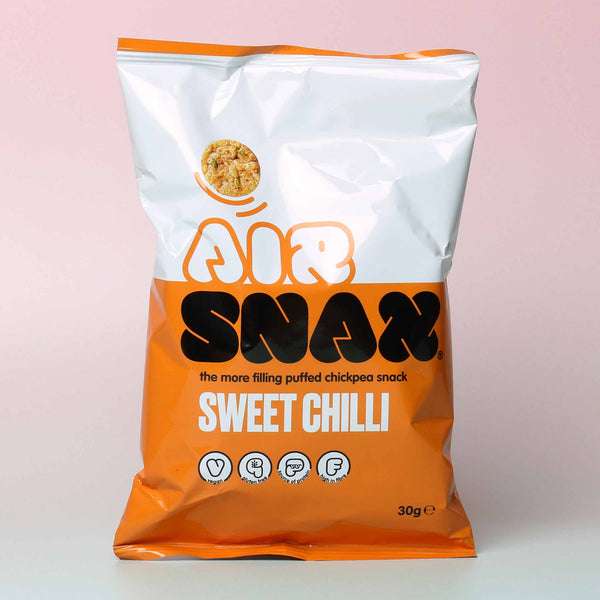 Airsnax Puffed Chickpea Snack 12x30g Sweet Chilli | Top Rated Supplements at MySupplementShop.co.uk
