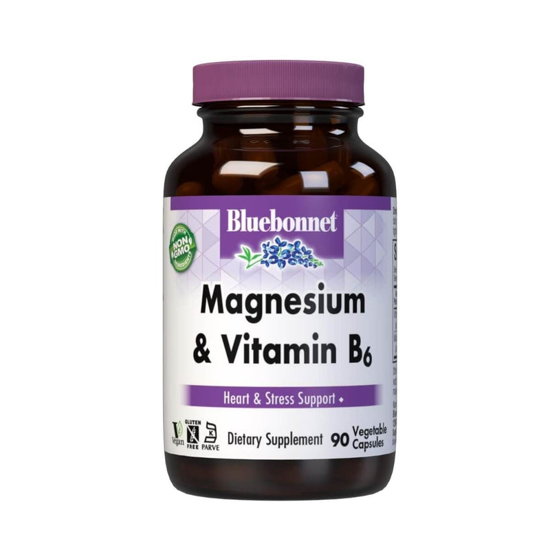 Bluebonnet Magnesium &amp; Vitamin B6 90 Vegetable Capsules | Premium Supplements at MYSUPPLEMENTSHOP
