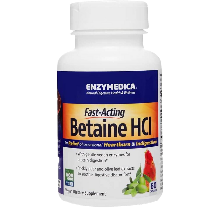 Enzymedica Betaine HCI 600mg 60 Capsules