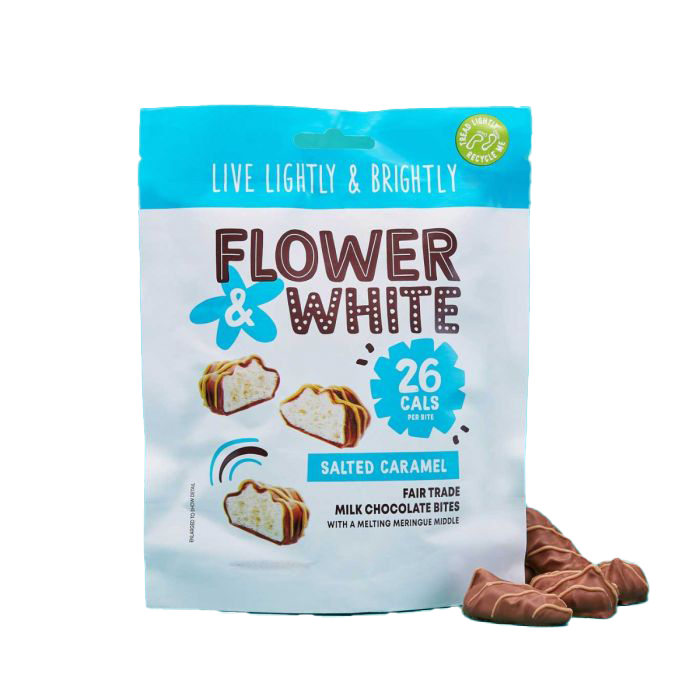 Flower & White Salted Caramel Fairtrade Meringue Bites 75g