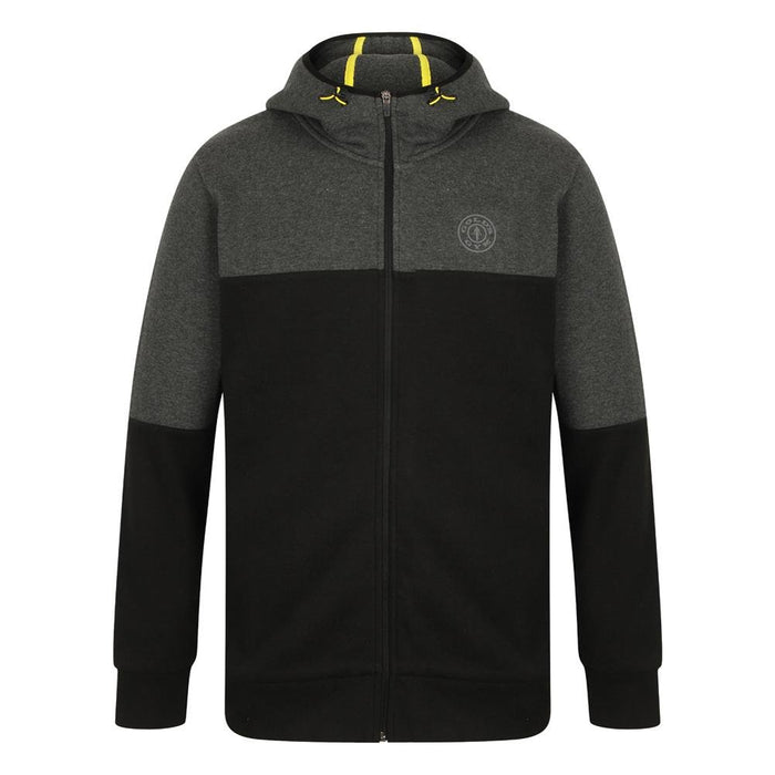 Golds Gym Full Zip Hooded Sweater - Black/Charcoal