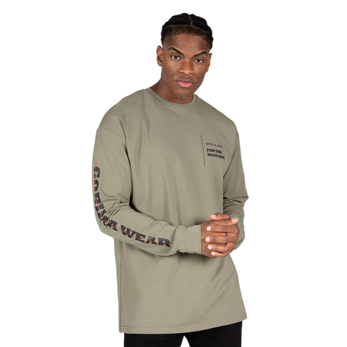 Gorilla Wear Boise Oversized Long Sleeve - Army Green