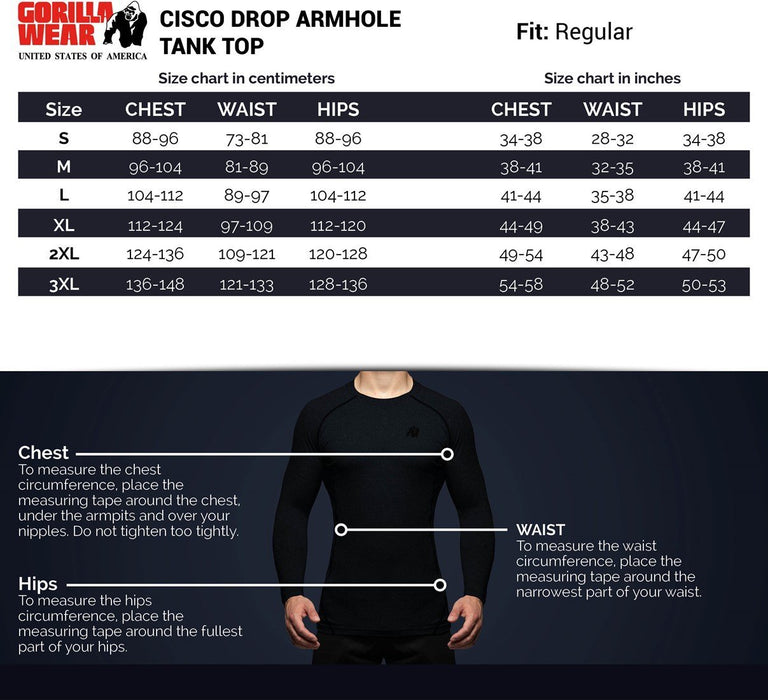 Gorilla Wear Cisco Drop Armhole Tank Top - Black/White