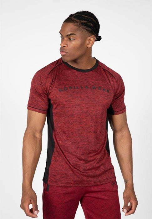 Gorilla Wear Fremont T-Shirt Burgundy Red/Black - XXXL - T-Shirt at MySupplementShop by Gorilla Wear