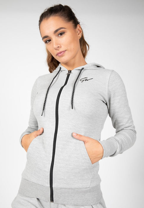 Gorilla Wear Pixley Zipped Hoodie - Grey - Hoodie at MySupplementShop by Gorilla Wear