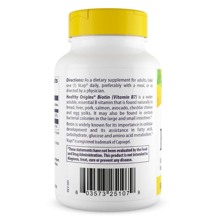 Healthy Origins Biotin 5,000mcg 150 Veggie Capsules | Premium Supplements at MYSUPPLEMENTSHOP