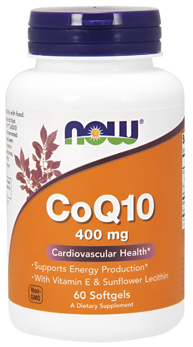 NOW Foods CoQ10 with Lecithin & Vitamin E, 400mg - 60 softgels