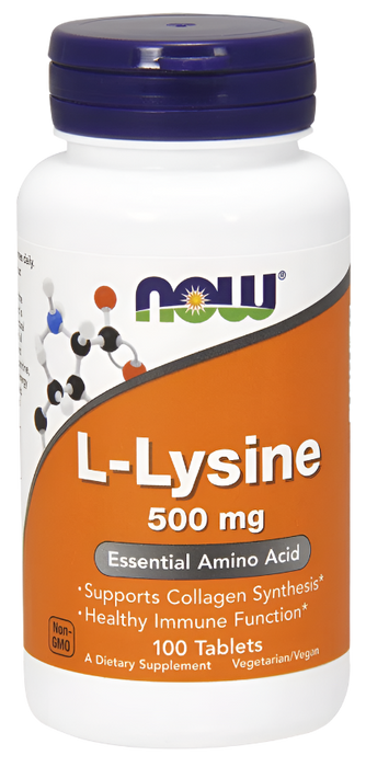 NOW Foods L-Lysine, 500mg - 100 tablets