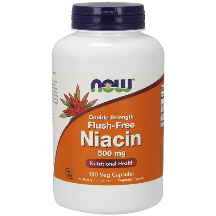 NOW Foods Niacin Flush-Free, 500mg (Double Strength) - 180 vcaps