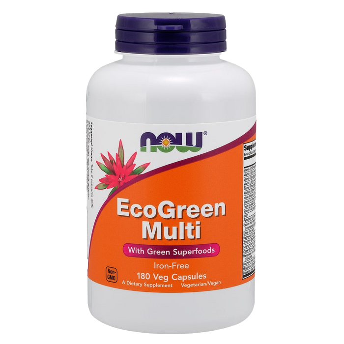 NOW Foods EcoGreen Multi, Iron Free - 180 vcaps