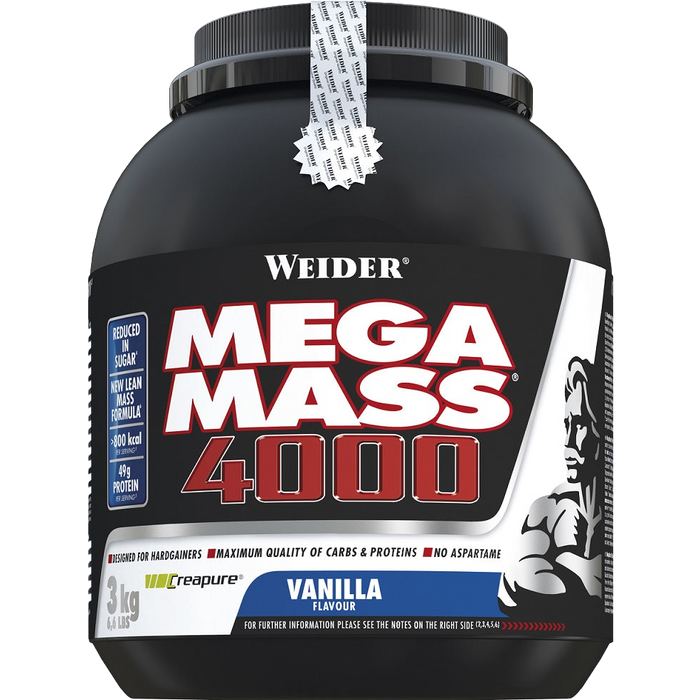 Weider Mega Mass 4000, Vanille – 3000 Gramm