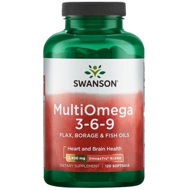 Swanson MultiOmega 3-6-9 - Flax & Borage & Fish Oils - 120 softgels