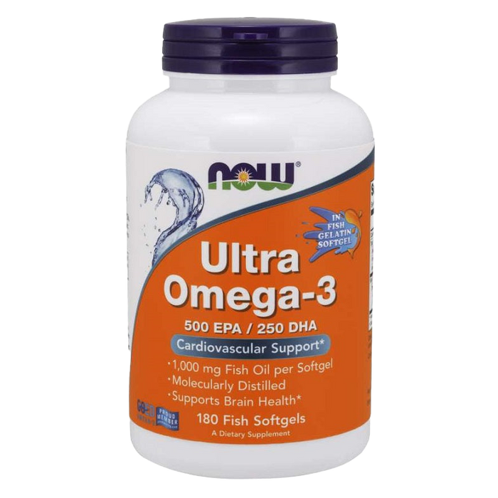 NOW Foods Ultra Omega-3 (in Fischgelatine-Kapseln) – 180 Fisch-Kapseln