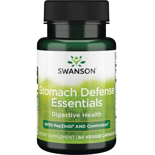 Swanson Stomach Defense Essentials mit PepZinGI und Comforteze – 60 Kapseln