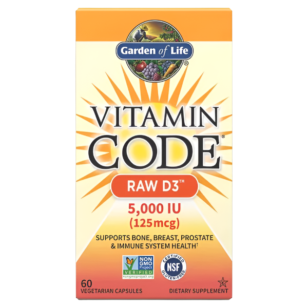 Garden of Life Vitamin Code Raw D3, 5000 IE – 60 Kapseln