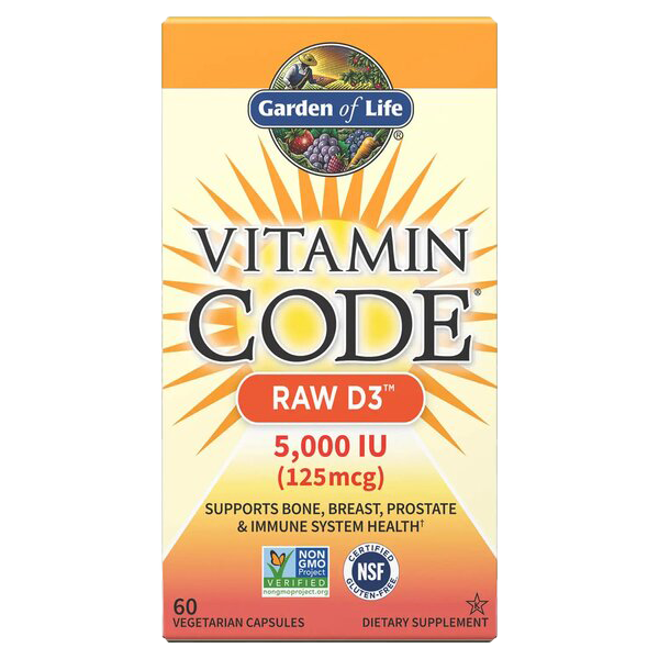 Garden of Life Vitamin Code Raw D3, 5000 IE – 60 Kapseln