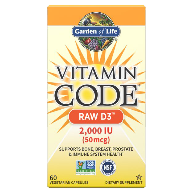 Garden of Life Vitamin Code Raw D3, 2000 IE – 60 Kapseln