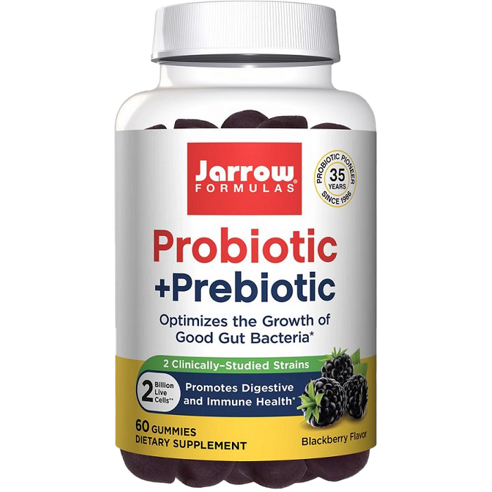 Jarrow Formulas Probiotic + Prebiotic, Blackberry - 60 gummies