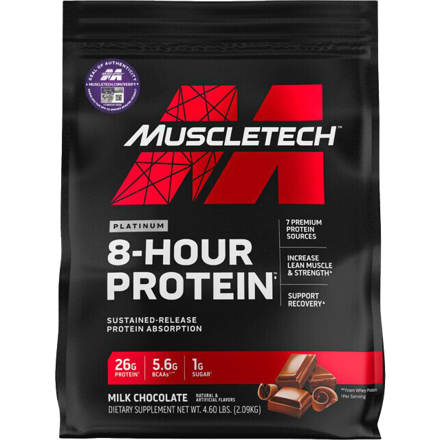 MuscleTech Platinum 8-Hour Protein, Vanilla - 2080 grams