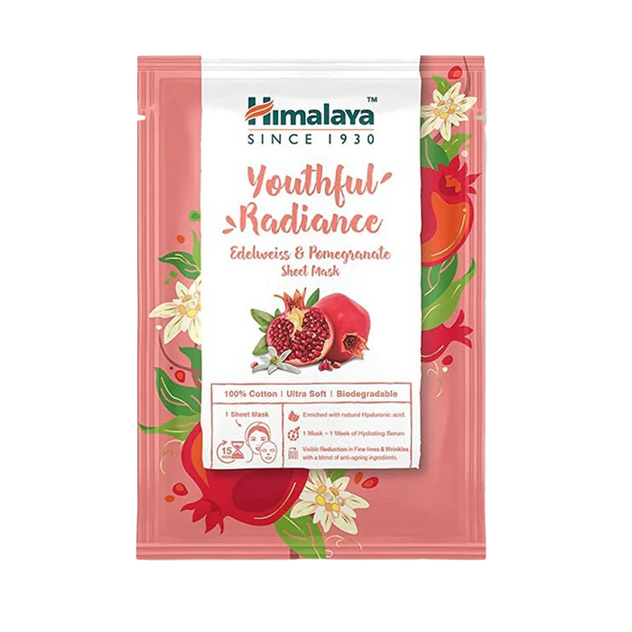 Himalaya Youthful Radiance Edelweiss & Pomegranate Sheet Mask - 30 ml.