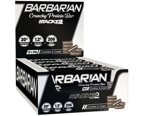 Stacker2 Europe Barbarian Cookies & Cream 15 x 55g at the cheapest price at MYSUPPLEMENTSHOP.co.uk