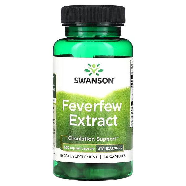 Swanson Feverfew Extract 500mg 60 caps: Nature's Answer to Migraines | Premium Nutritional Supplement at MYSUPPLEMENTSHOP