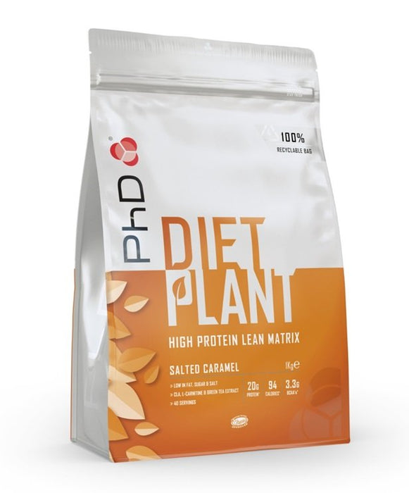 PhD Diet Plant, Salted Caramel 1000g - Protein at MySupplementShop by PhD