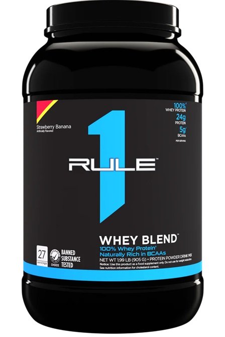 Rule One R1 Whey Blend, Strawberry Banana - 905g Best Value Sports Supplements at MYSUPPLEMENTSHOP.co.uk