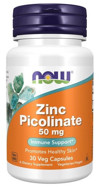 NOW Foods Zinc Picolinate, 50mg 30 vcaps - Sports Supplements at MySupplementShop by NOW Foods